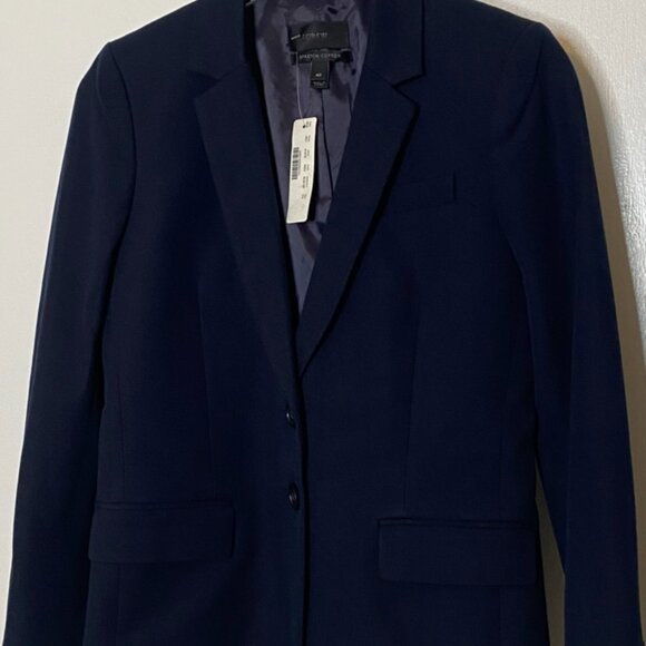 J Crew navy blazer jacket 2 button front NWT 4P lined stretch cotton - Picture 4 of 13